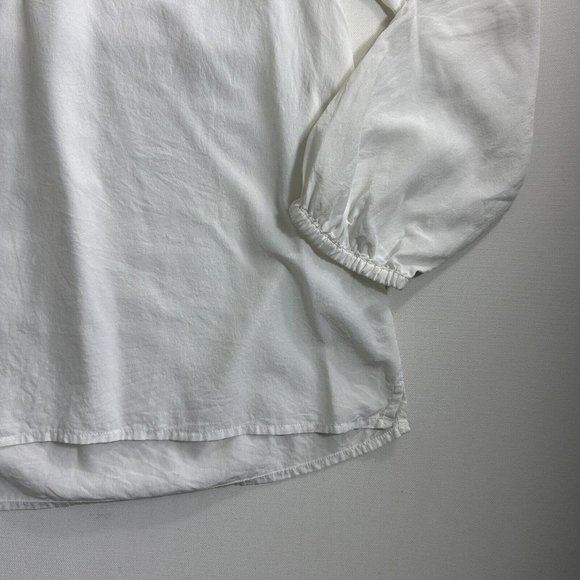 Lilly Pulitzer White‎ 100% Silk V-Neck Long Sleeve Blouse Top Size Small Womens - Picture 3 of 8